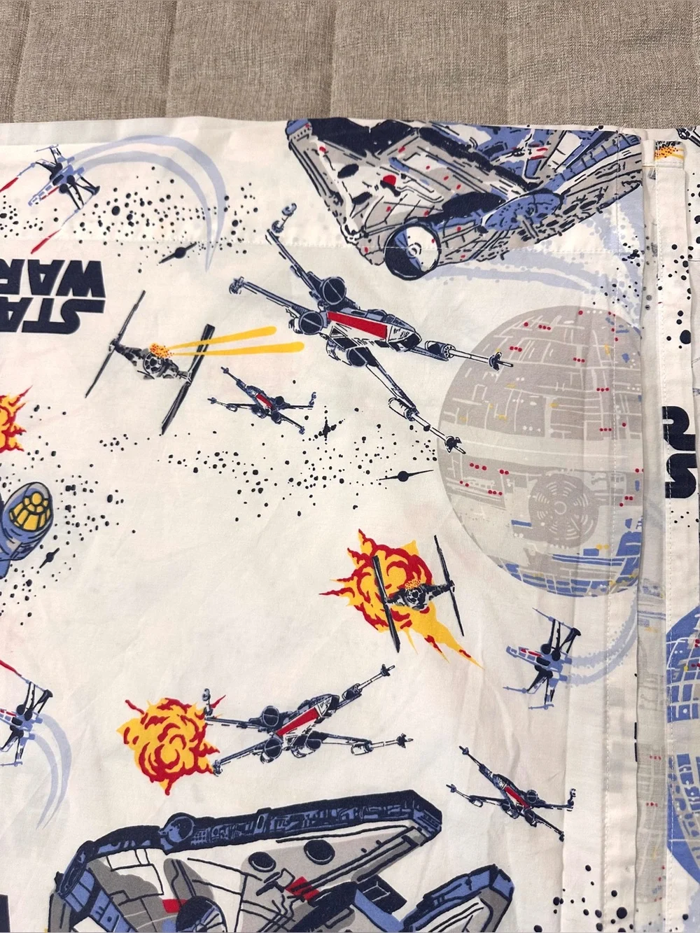 Pottery Barn Kids Star Wars Millennium Falcon Full Sheet Flat Sheet Only Cotton